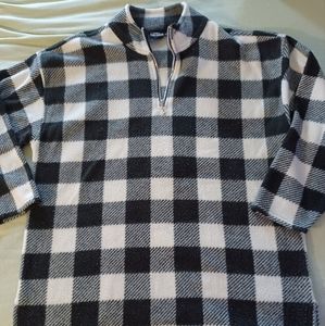 STEFANO BASICS (Size 12/14w) WOMEN’S FLEECE BLACK & WHITE 1/4 ZIP PULLOV…